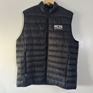 Johnnie-O x NCIS LOS ANGELES Quilted Puffer Vest Full Zip Down Black Mens XL NWT